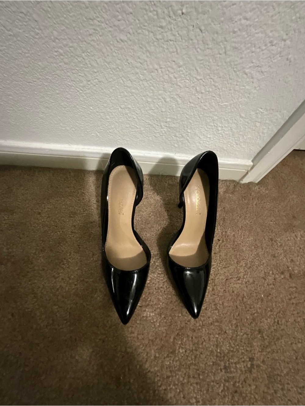 Black Patent Pointed-Toe High Heels